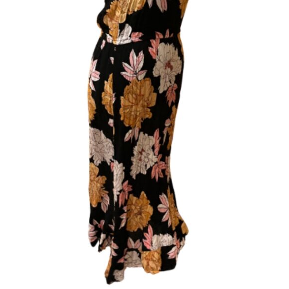 Billabong Girls Black Crinkled Floral Patterned Sleeveless Maxi Sundress - Picture 2 of 6